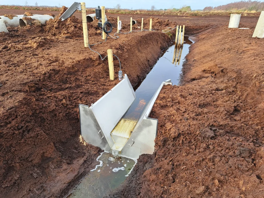 example flume with water quality sensor installation